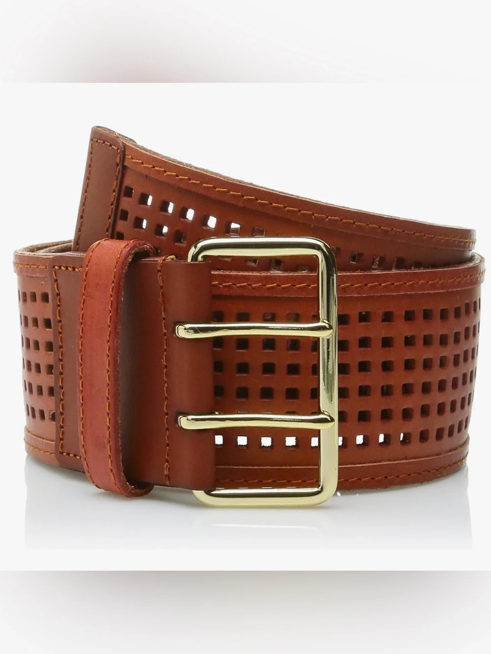 Linea  Pelle Collection Addison Cognac Leather Belt
